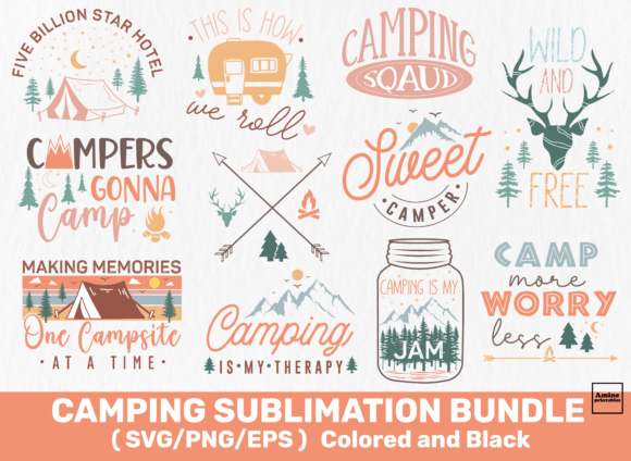 Download Camping Bundle Sublimation SVG Designs - Svg designs Collection
