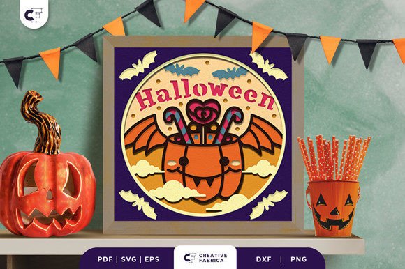 Download Cute Halloween Basket 3D Light Box - Halloween Collection