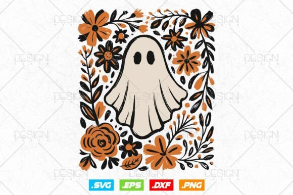 Download Halloween Floral Fall Ghost Boho Svg Png - Halloween Collection