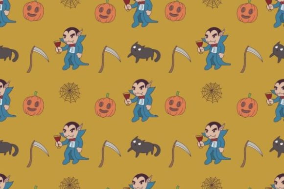 Download Seamless Pattern of Halloween Doodles - Halloween Collection
