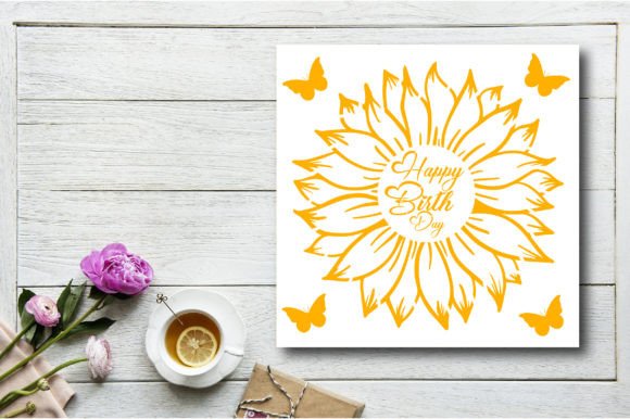 Download Sunflower Birthday Card SVG - Birthday card svg Collection