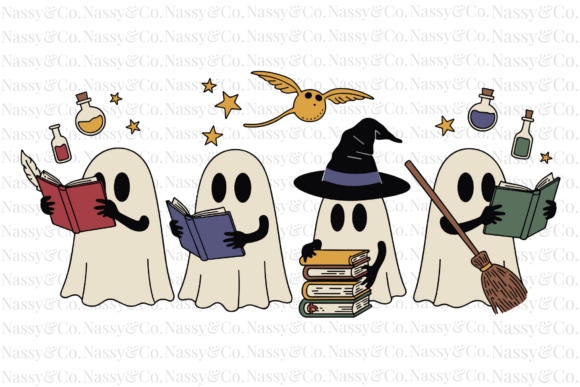 Download Halloween Library Ghost Book Reading PNG - Halloween Collection