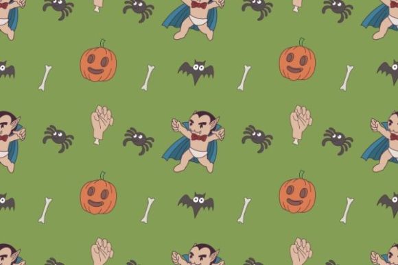 Download Seamless Pattern of Halloween Doodles - Halloween Collection