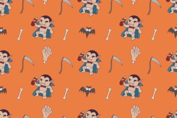 Download Seamless Pattern of Halloween Doodles - Halloween Collection